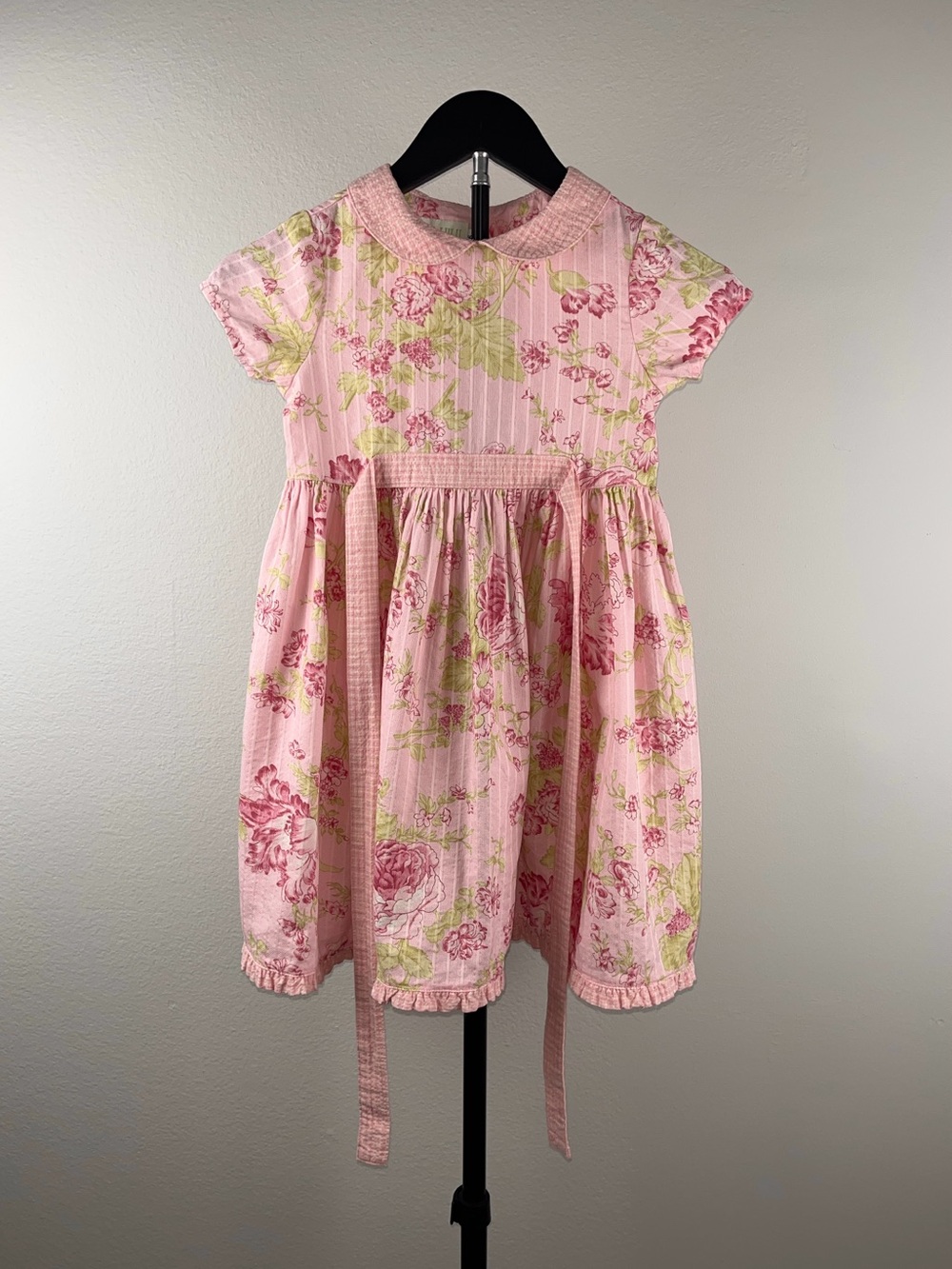 Baby Lulu 1990s Vintage Pink Floral Cotton Dress Size 6 - Picture 3 of 13